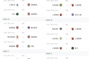 谁的赛程更好？中超仅剩6轮，蓉城申花，国安海港下轮直接对话